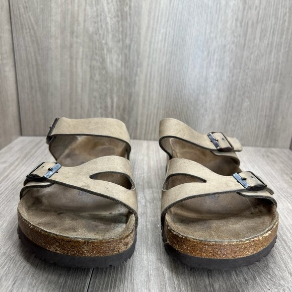Birkenstock Franca Slide Sandal Adult Unisex L9 M7 Adjustable Strap Nubuck Beige - Picture 5 of 14